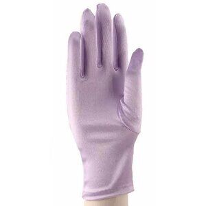 Lilac Satin Stretch Wrist Length Dress Gloves Retro Style - Hey Viv